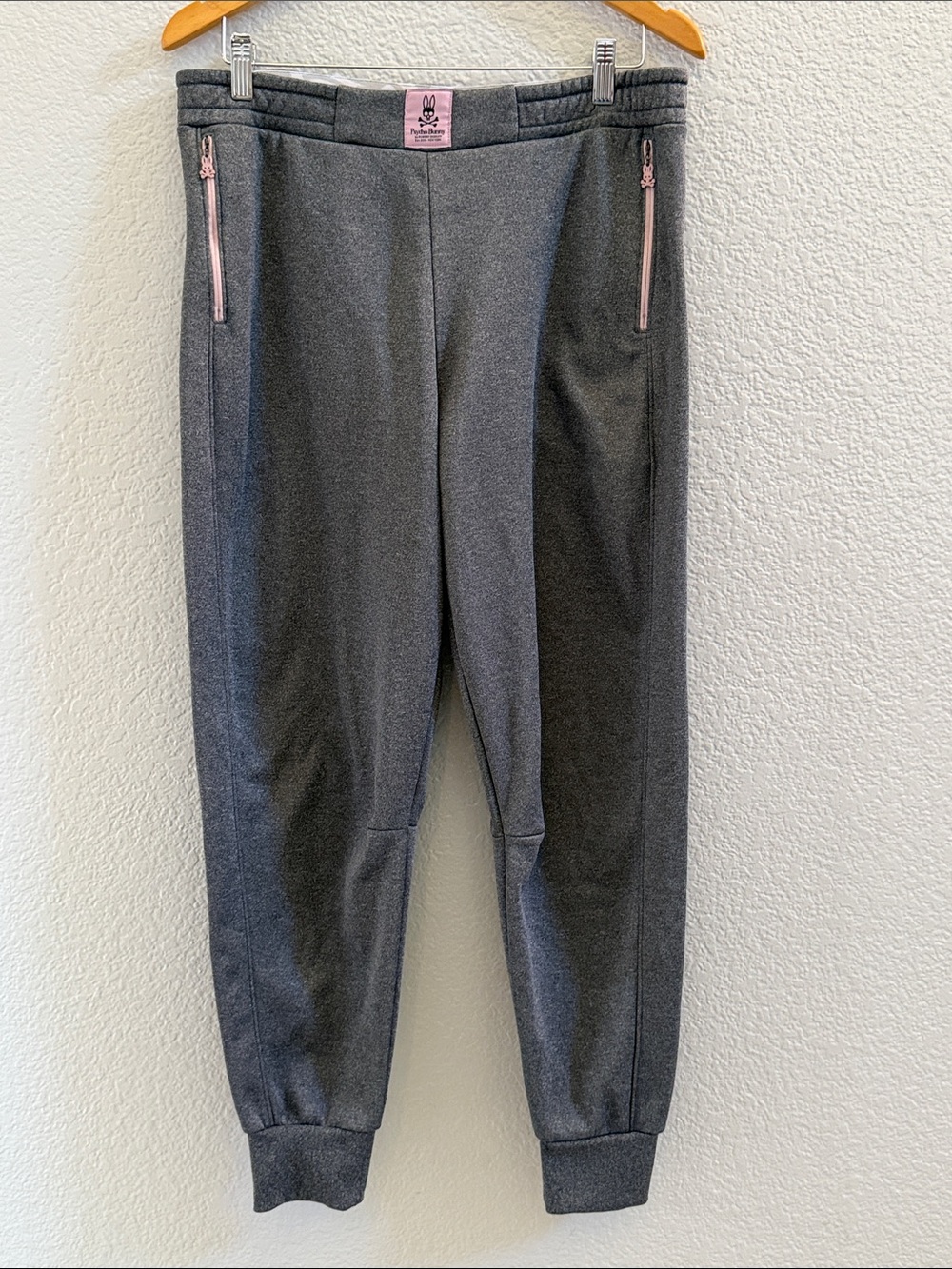 Psycho Bunny Jogger Pants Size Medium – Pink Accent Zipper Pocket Logo